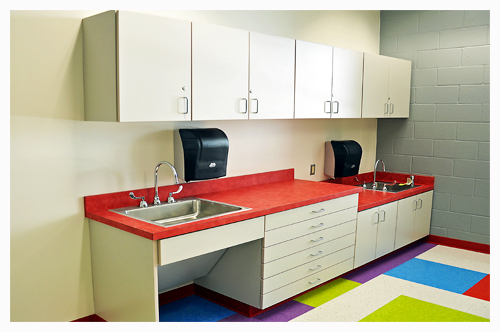 Plastic Laminate Clad School Casework at Bethel Middle School - Hampton